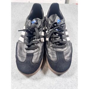 Adidas Samba OG Mens Black White Gum Sole Leather Sneakers B75807 Size 11.5